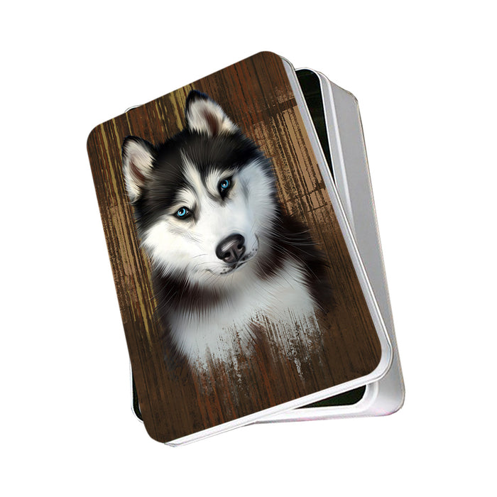 Rustic Siberian Husky Dog Photo Storage Tin PITN50598