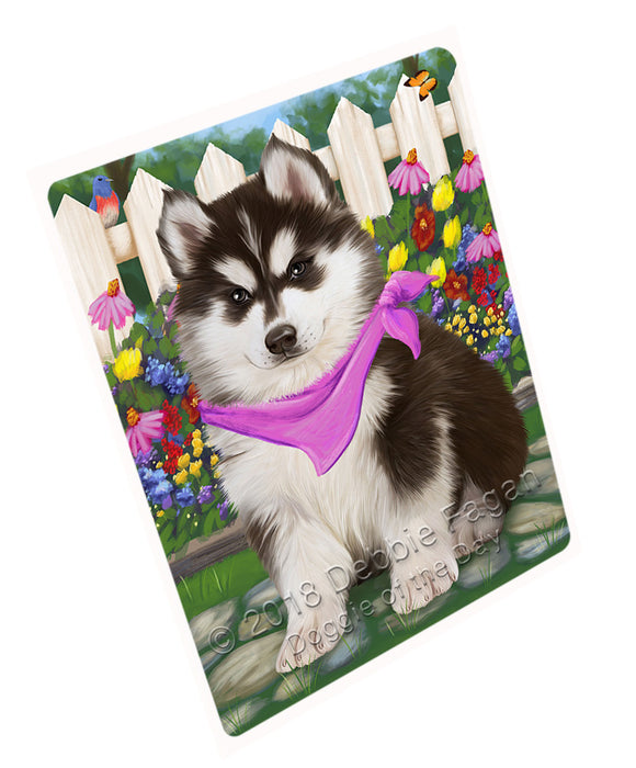 Spring Floral Siberian Huskie Dog Cutting Board C54381