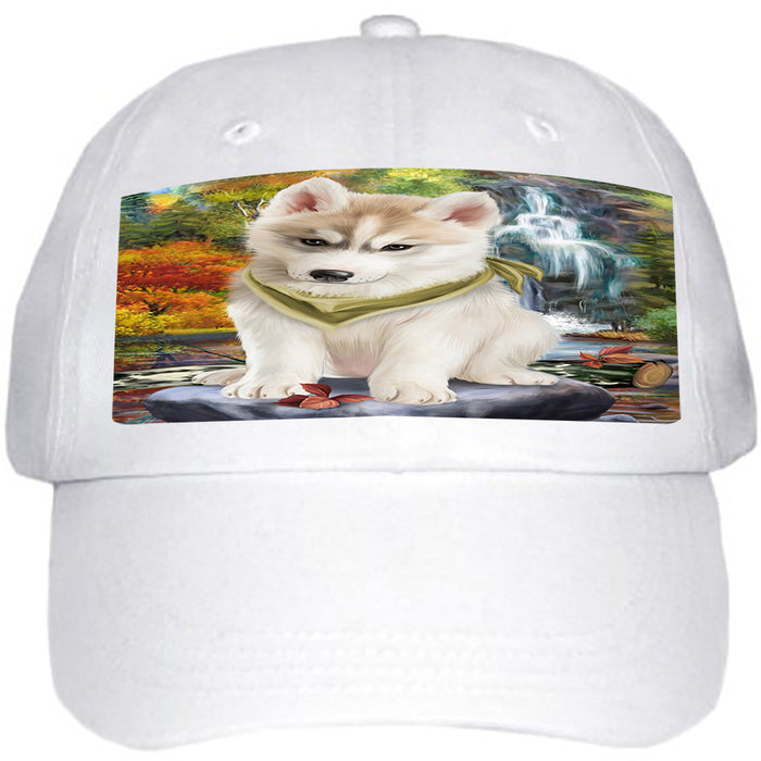 Scenic Waterfall Siberian Husky Dog Ball Hat Cap HAT52398