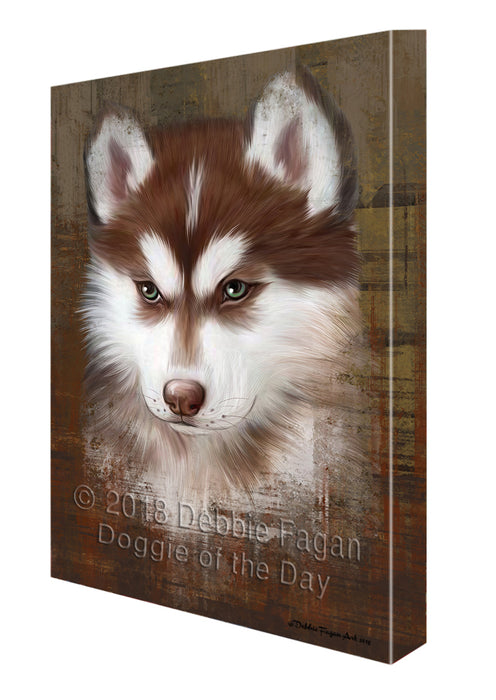 Rustic Siberian Husky Dog Canvas Wall Art CVS50430