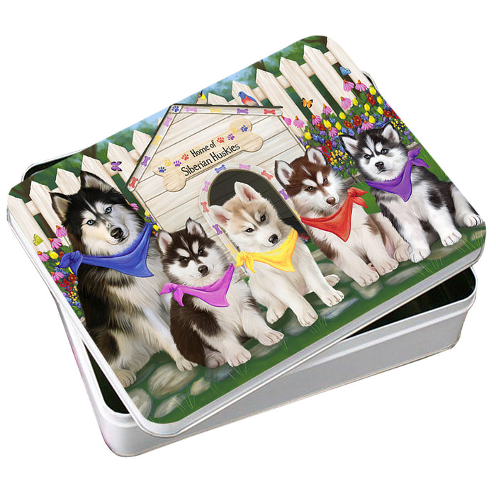 Spring Dog House Siberian Huskies Dog Photo Storage Tin PITN50133