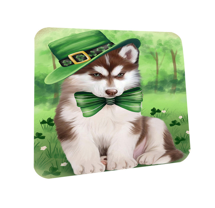 St. Patricks Day Irish Portrait Siberian Husky Dog Coasters Set of 4 CST49370