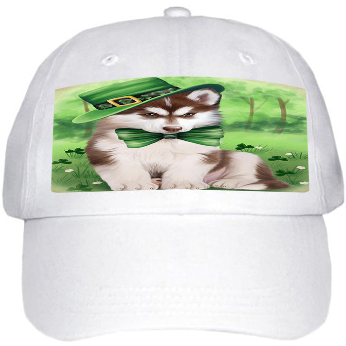 St. Patricks Day Irish Portrait Siberian Husky Dog Ball Hat Cap HAT51966