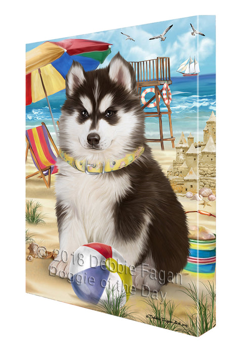 Pet Friendly Beach Siberian Husky Dog Canvas Wall Art CVS53328