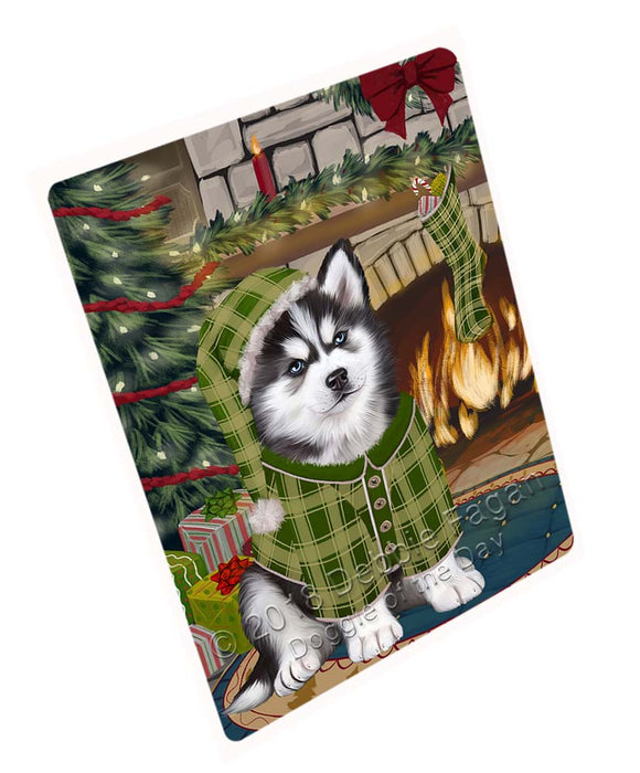 The Stocking was Hung Siberian Husky Dog Magnet MAG72015 (Small 5.5" x 4.25")
