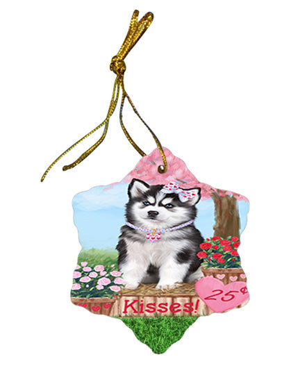 Rosie 25 Cent Kisses Siberian Husky Dog Star Porcelain Ornament SPOR56595