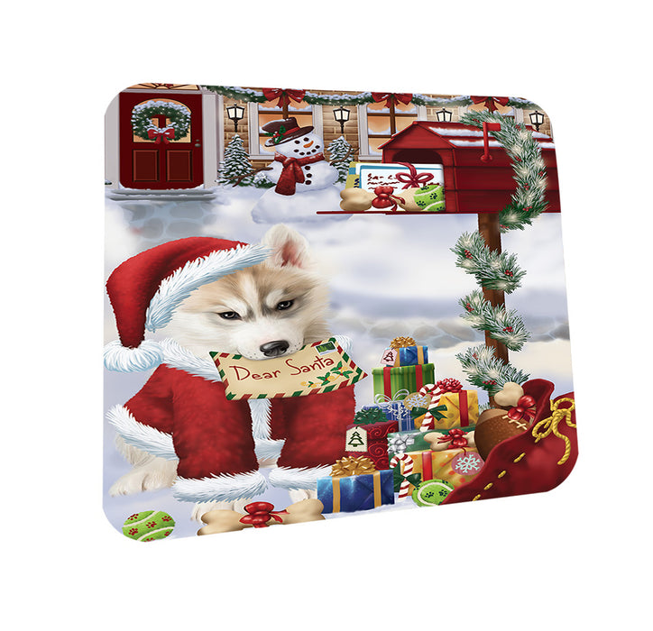 Siberian Husky Dog Dear Santa Letter Christmas Holiday Mailbox Coasters Set of 4 CST53890
