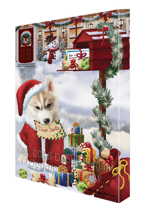 Siberian Husky Dog Dear Santa Letter Christmas Holiday Mailbox Canvas Print Wall Art Décor CVS103238