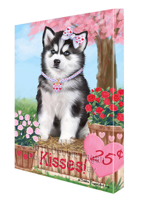 Rosie 25 Cent Kisses Siberian Husky Dog Canvas Print Wall Art Décor CVS128375