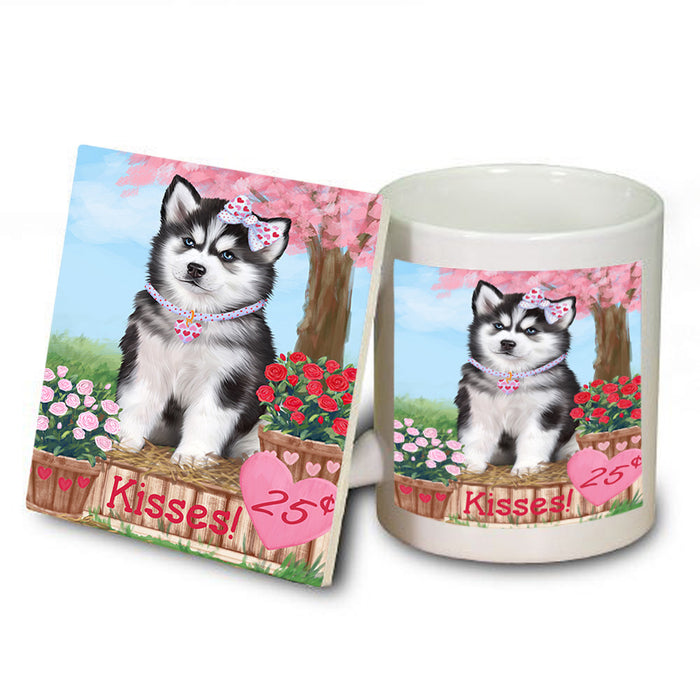 Rosie 25 Cent Kisses Siberian Husky Dog Mug and Coaster Set MUC56231