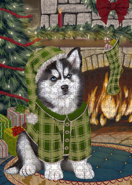 The Stocking was Hung Siberian Husky Dog Puzzle  PUZL90708
