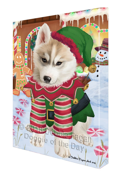 Christmas Gingerbread House Candyfest Siberian Husky Dog Canvas Print Wall Art Décor CVS131300