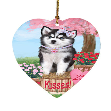 Rosie 25 Cent Kisses Siberian Husky Dog Heart Christmas Ornament HPOR56595