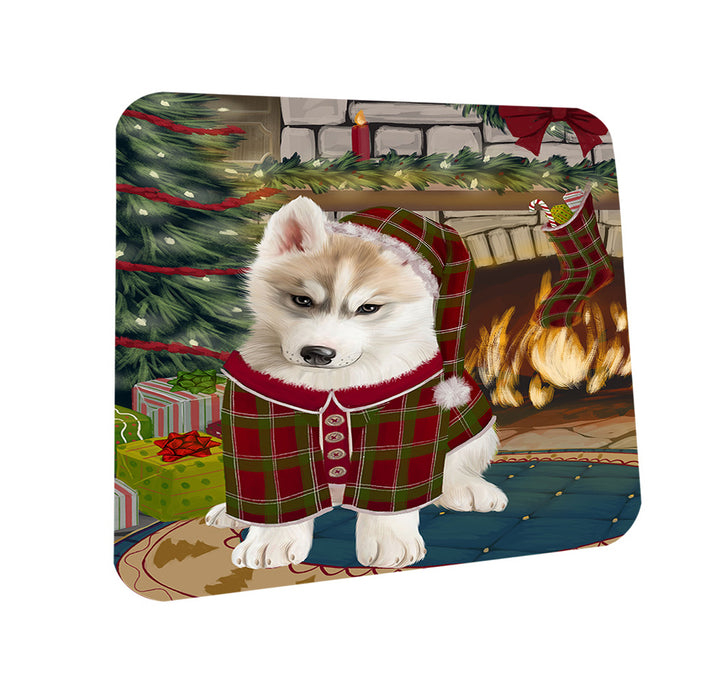 The Stocking was Hung Siberian Husky Dog Coasters Set of 4 CST55585