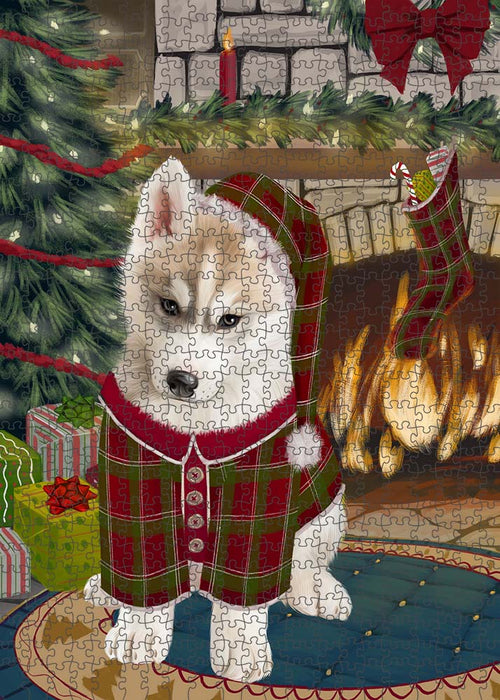 The Stocking was Hung Siberian Husky Dog Puzzle with Photo Tin PUZL90712