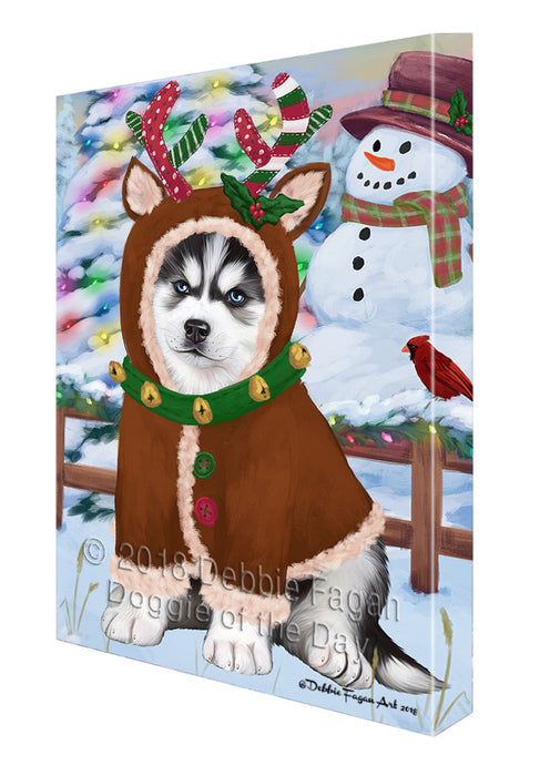 Christmas Gingerbread House Candyfest Siberian Husky Dog Canvas Print Wall Art Décor CVS131309