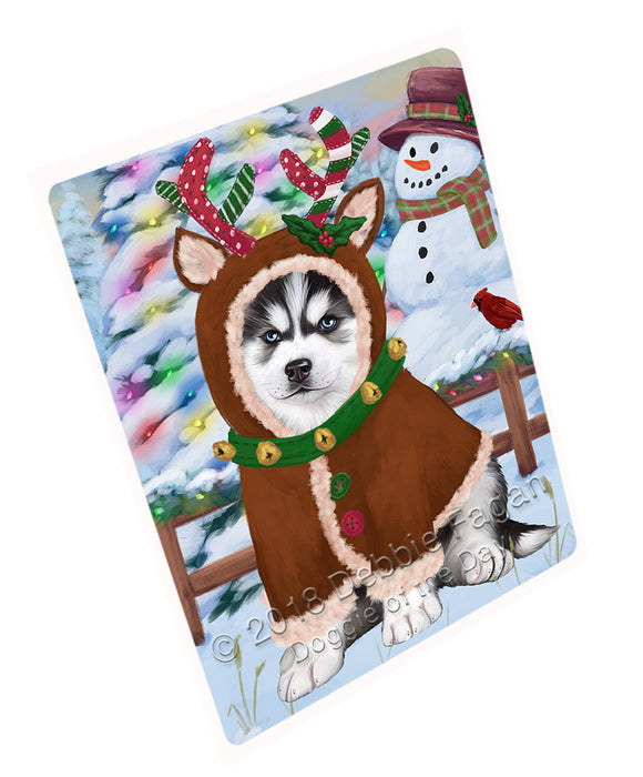 Christmas Gingerbread House Candyfest Siberian Husky Dog Blanket BLNKT128505