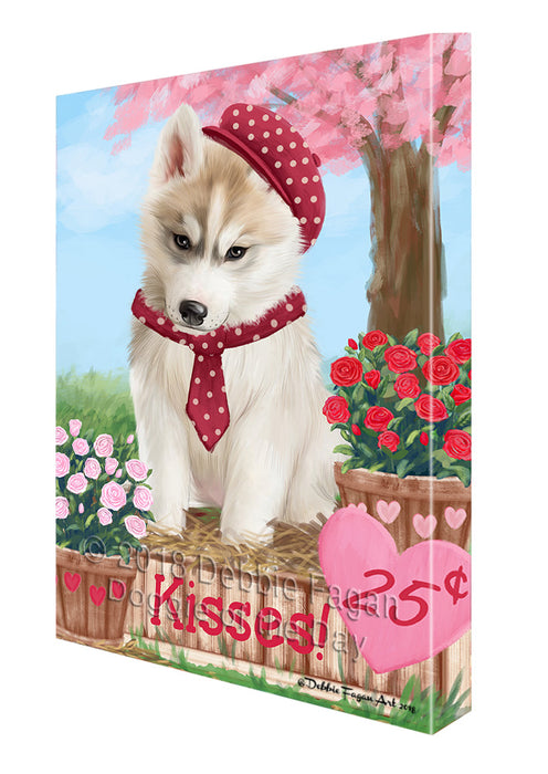 Rosie 25 Cent Kisses Siberian Husky Dog Canvas Print Wall Art Décor CVS128384