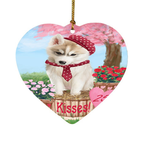 Rosie 25 Cent Kisses Siberian Husky Dog Heart Christmas Ornament HPOR56596