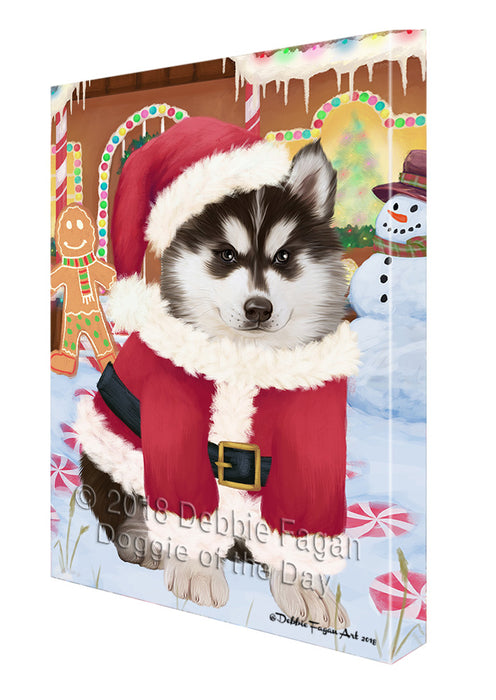 Christmas Gingerbread House Candyfest Siberian Husky Dog Canvas Print Wall Art Décor CVS131318