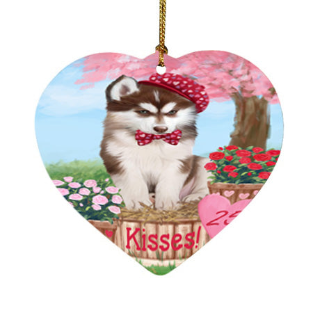 Rosie 25 Cent Kisses Siberian Husky Dog Heart Christmas Ornament HPOR56597