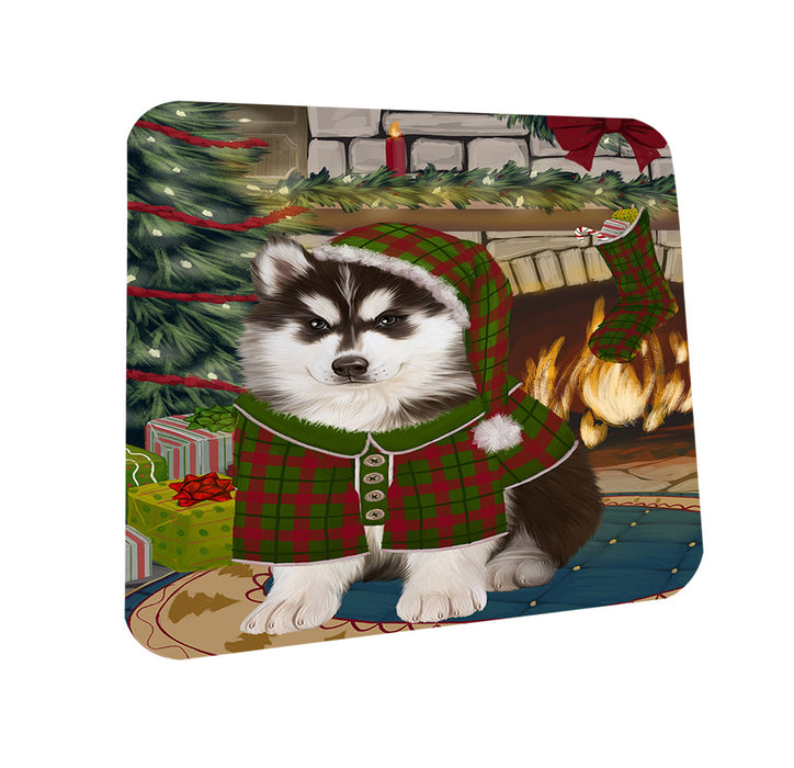 The Stocking was Hung Siberian Husky Dog Coasters Set of 4 CST55586