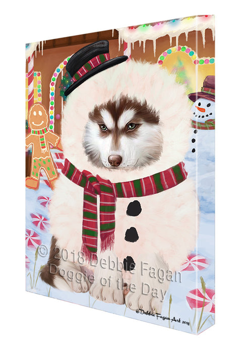 Christmas Gingerbread House Candyfest Siberian Husky Dog Canvas Print Wall Art Décor CVS131327