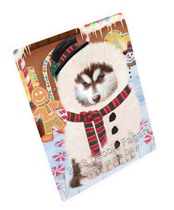 Christmas Gingerbread House Candyfest Siberian Husky Dog Blanket BLNKT128523