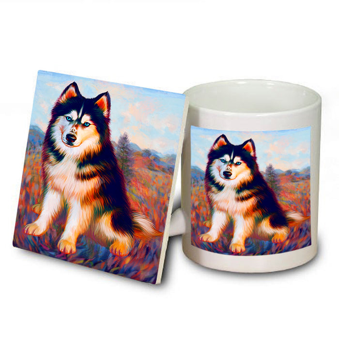 Mystic Blaze Siberian Husky Dog Mug and Coaster Set MUC53581