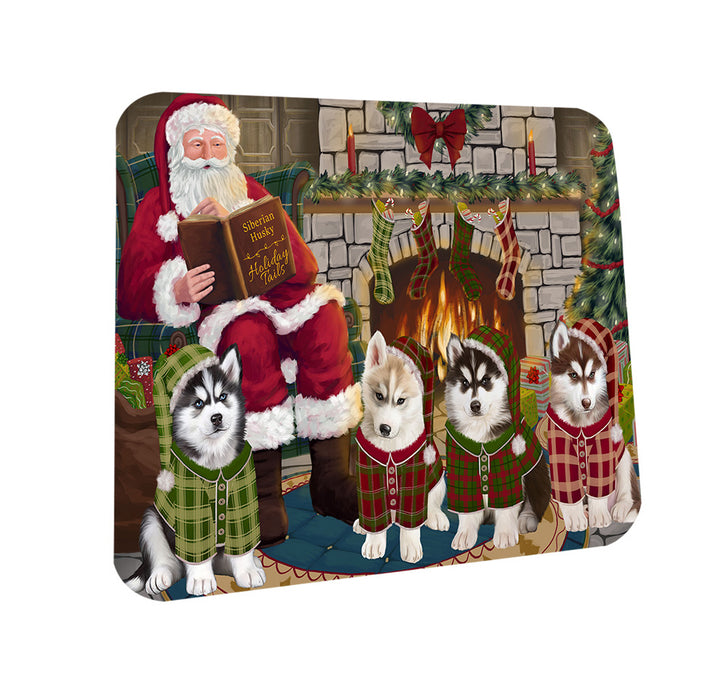 Christmas Cozy Holiday Tails Siberian Huskies Dog Coasters Set of 4 CST55350