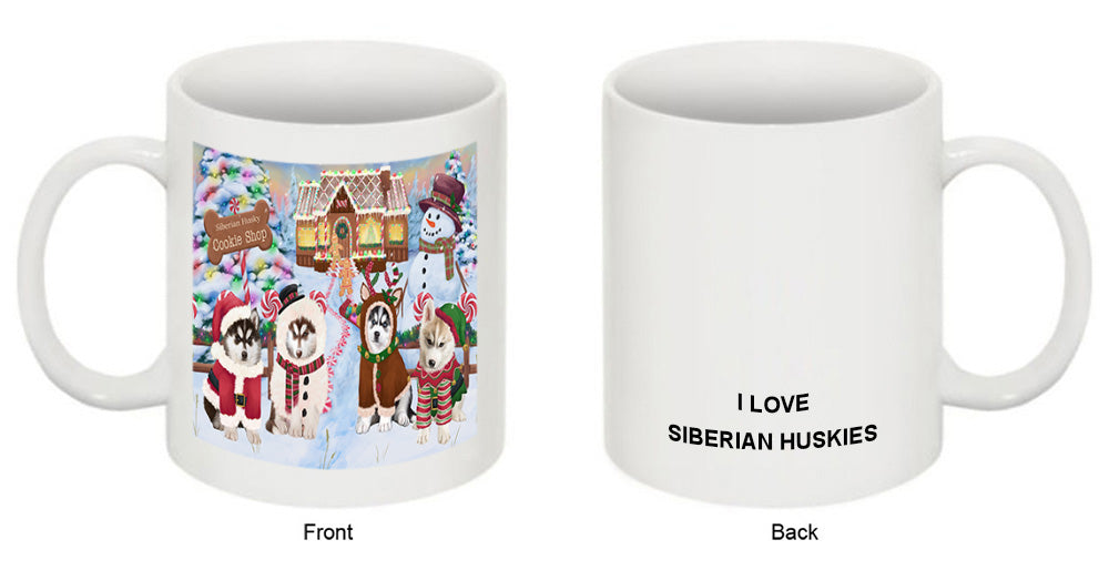 Holiday Gingerbread Cookie Shop Siberian Huskies Dog Coffee Mug MUG52022