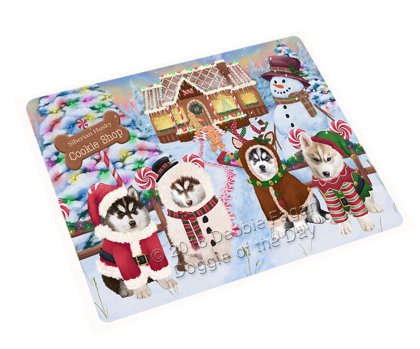 Holiday Gingerbread Cookie Shop Siberian Huskies Dog Magnet MAG75009 (Small 5.5" x 4.25")