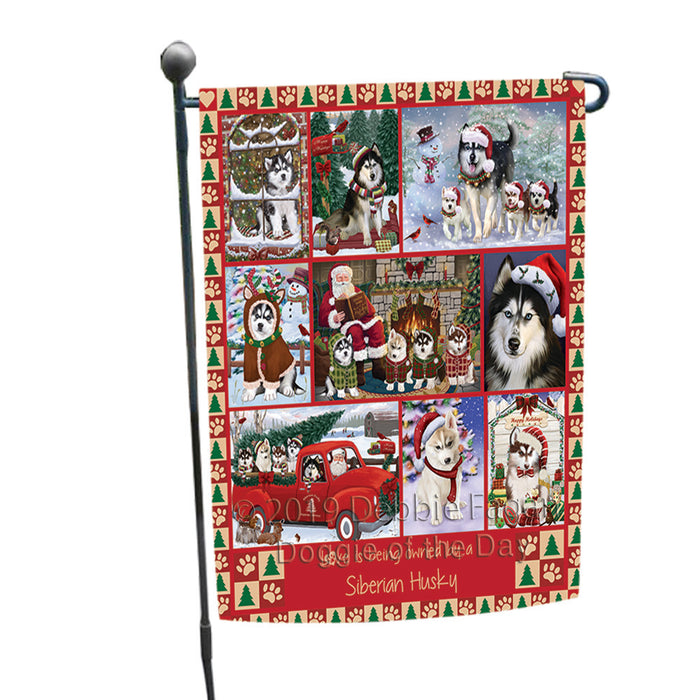 Love is Being Owned Christmas Siberian Husky Dogs Garden Flag GFLG65930