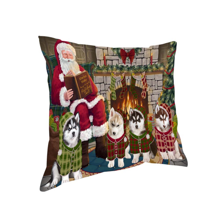 Christmas Cozy Holiday Tails Siberian Huskies Dog Pillow PIL70496