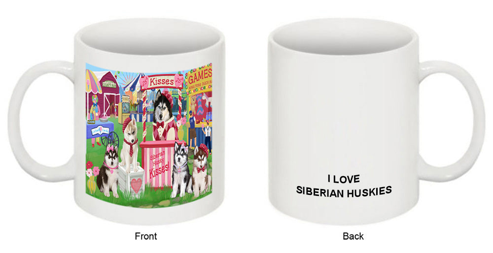 Carnival Kissing Booth Siberian Huskies Dog Coffee Mug MUG51440
