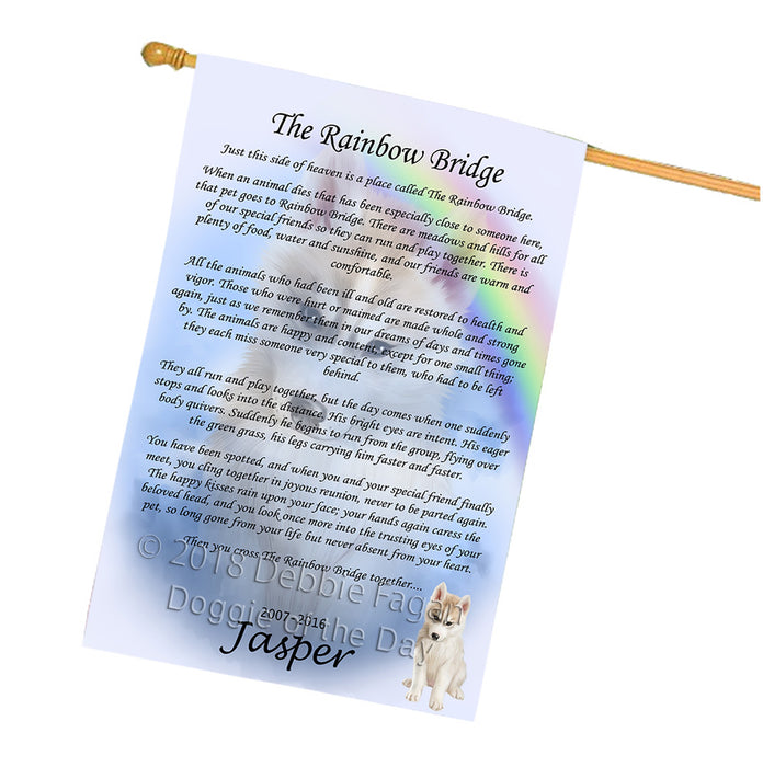 Rainbow Bridge Siberian Husky Dog House Flag FLG56410