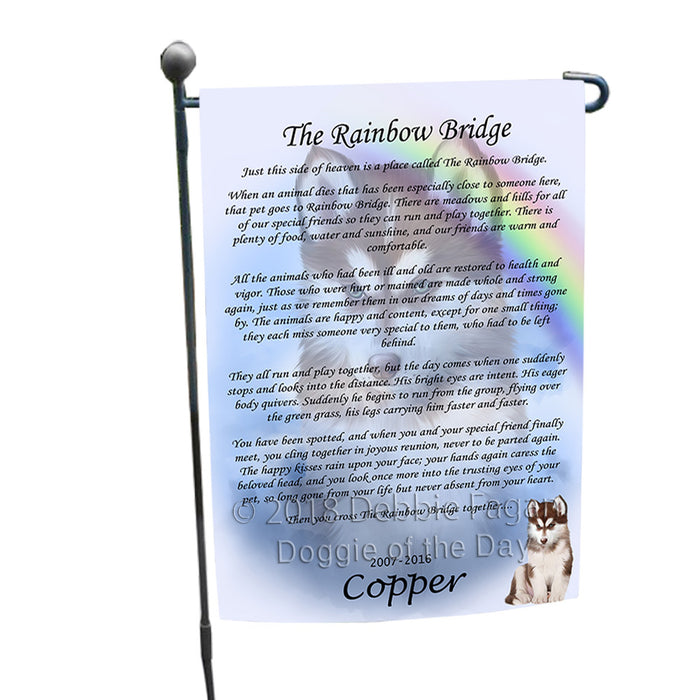 Rainbow Bridge Siberian Husky Dog Garden Flag GFLG56275