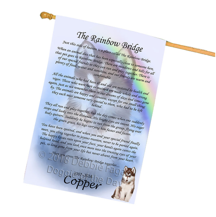 Rainbow Bridge Siberian Husky Dog House Flag FLG56411