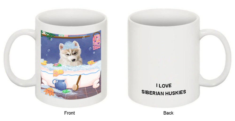 Rub A Dub Dog In A Tub Siberian Husky Dog Coffee Mug MUG52854