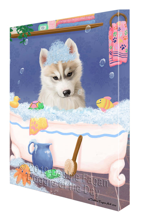 Rub A Dub Dog In A Tub Siberian Cat Canvas Print Wall Art Décor CVS143612