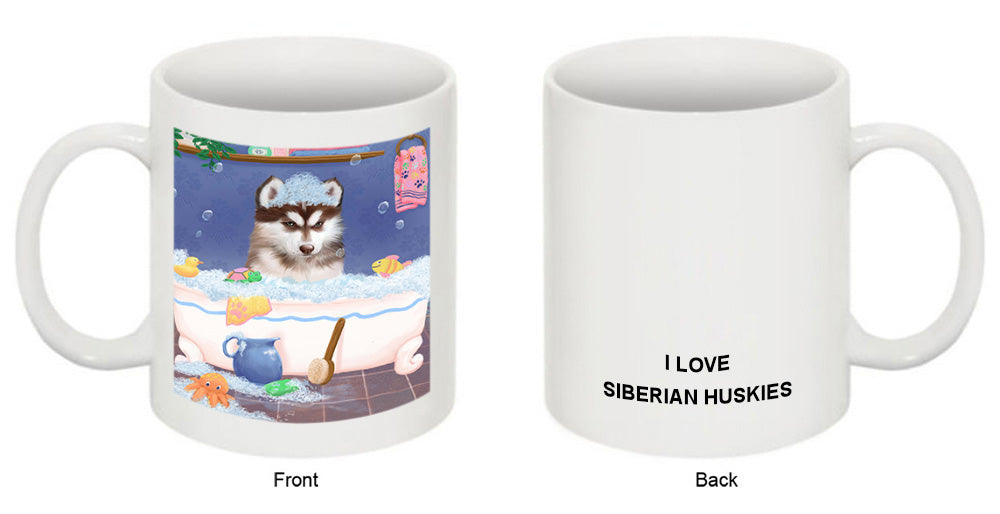 Rub A Dub Dog In A Tub Siberian Husky Dog Coffee Mug MUG52855