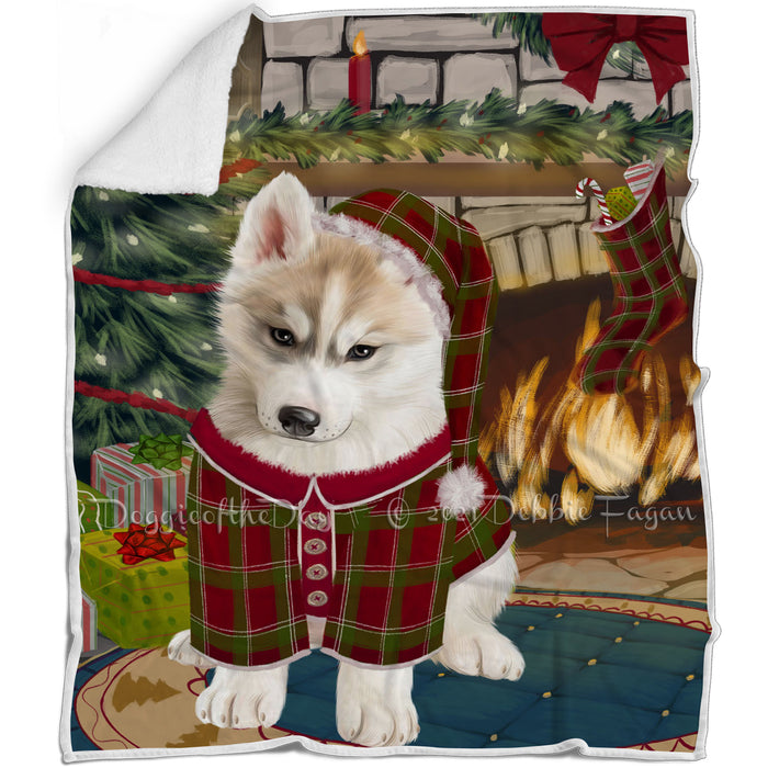 The Stocking was Hung Siberian Husky Dog Blanket BLNKT120054