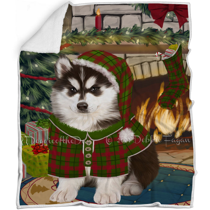 The Stocking was Hung Siberian Husky Dog Blanket BLNKT120063