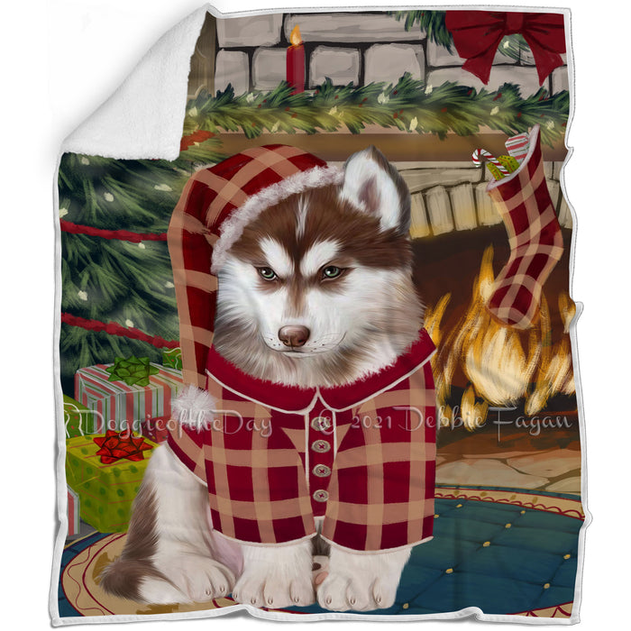 The Stocking was Hung Siberian Husky Dog Blanket BLNKT120072