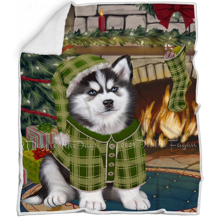 The Stocking was Hung Siberian Husky Dog Blanket BLNKT120081