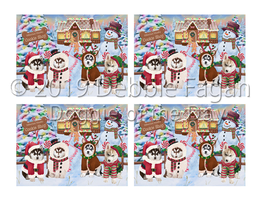 Holiday Gingerbread Cookie Siberian Husky Dogs Placemat