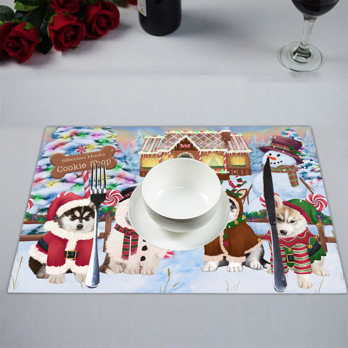 Holiday Gingerbread Cookie Siberian Husky Dogs Placemat