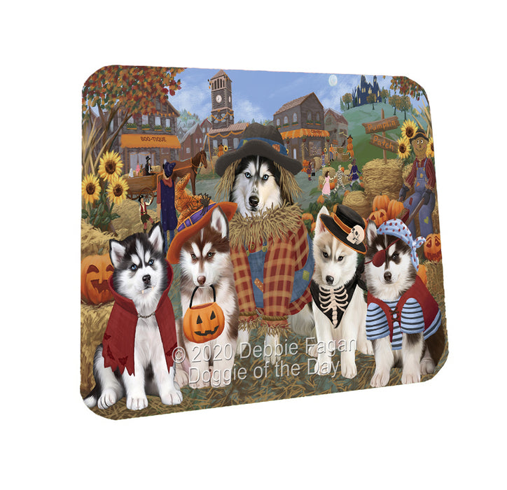 Halloween 'Round Town Siberian Husky Dogs Coasters Set of 4 CSTA57992