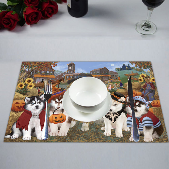 Halloween 'Round Town Siberian Husky Dogs Placemat