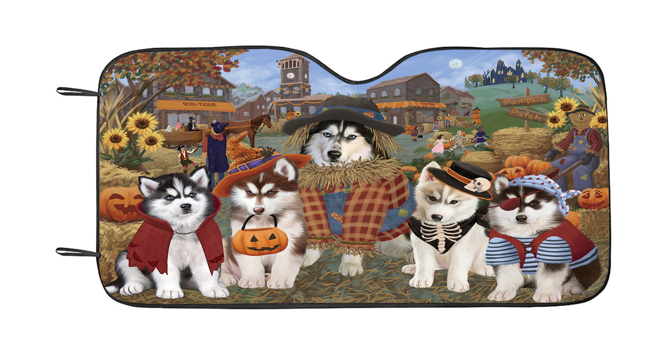Halloween 'Round Town Siberian Husky Dogs Car Sun Shade